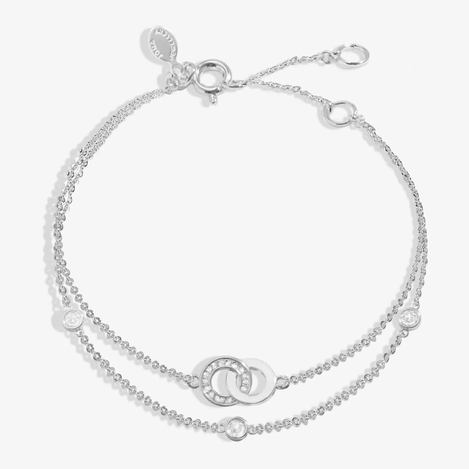 Lumia Linked Circles Silver Plated Extender Bracelet 8646
