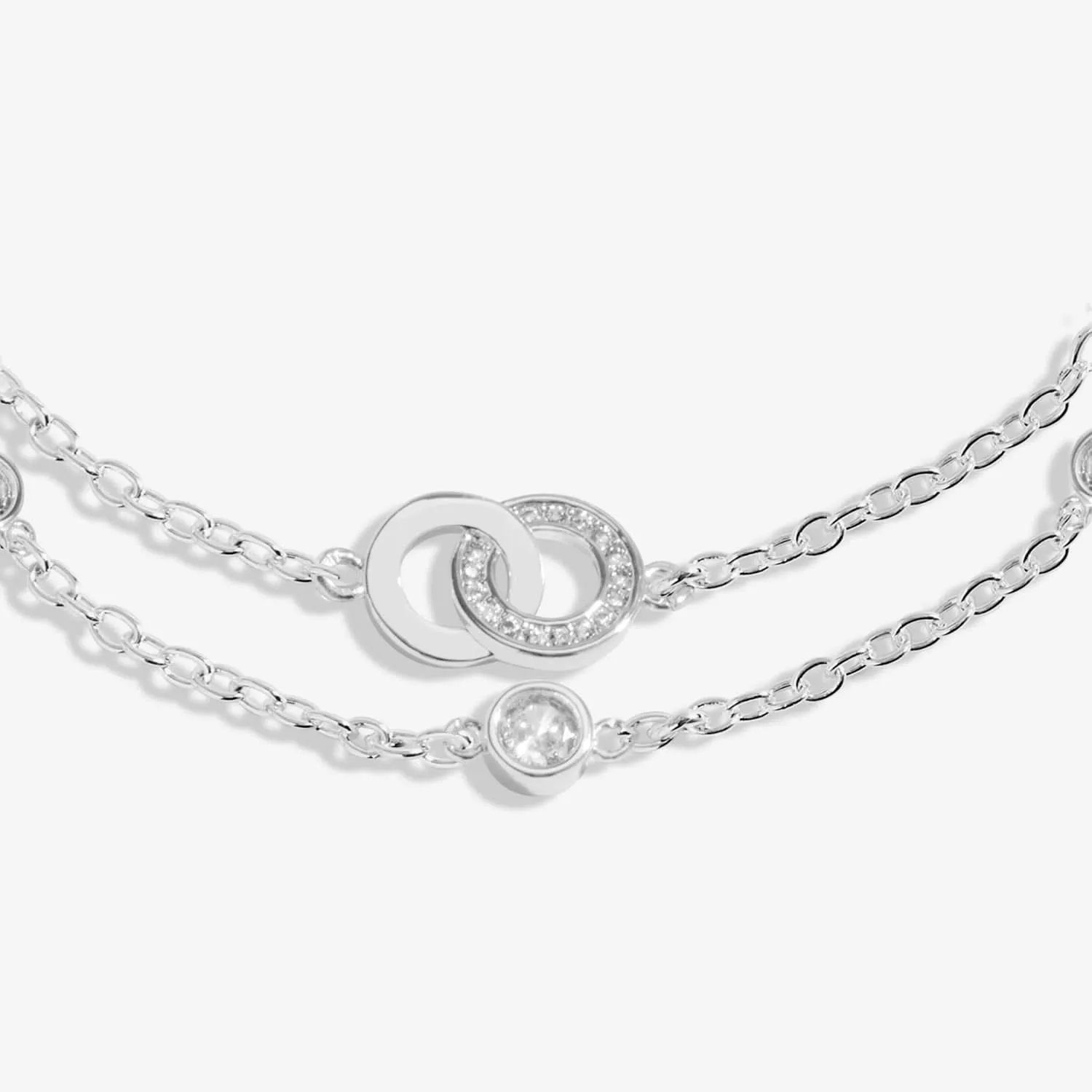 Lumia Linked Circles Silver Plated Extender Bracelet 8646