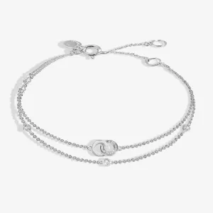 Lumia Linked Circles Silver Plated Extender Bracelet 8646