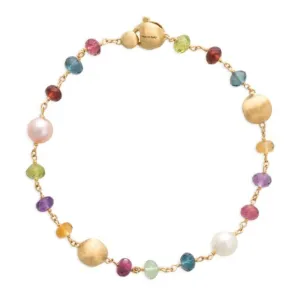 Marco Bicego Africa 18ct Yellow Gold Pearl Mixed Gemstone Bracelet