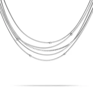Marco Bicego Goa 18ct White Gold 0.38ct Diamond Five Row Necklace