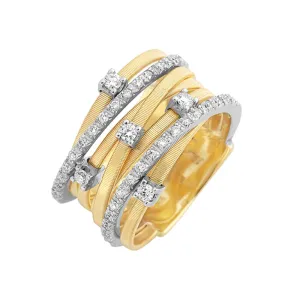 Marco Bicego Goa 18ct Yellow Gold 0.41ct Diamond Seven Strand Ring