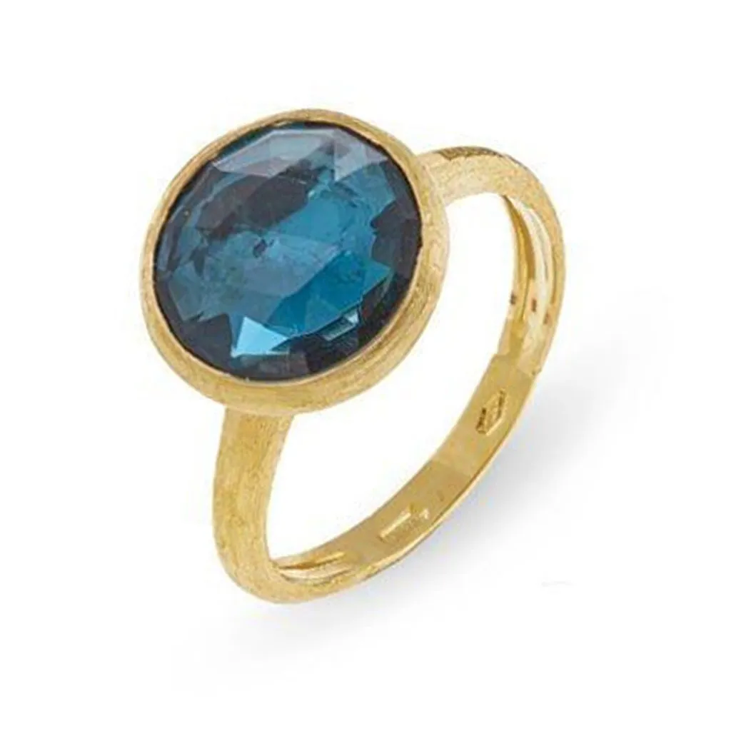 Marco Bicego Jaipur 18ct Yellow Gold Blue Topaz Ring