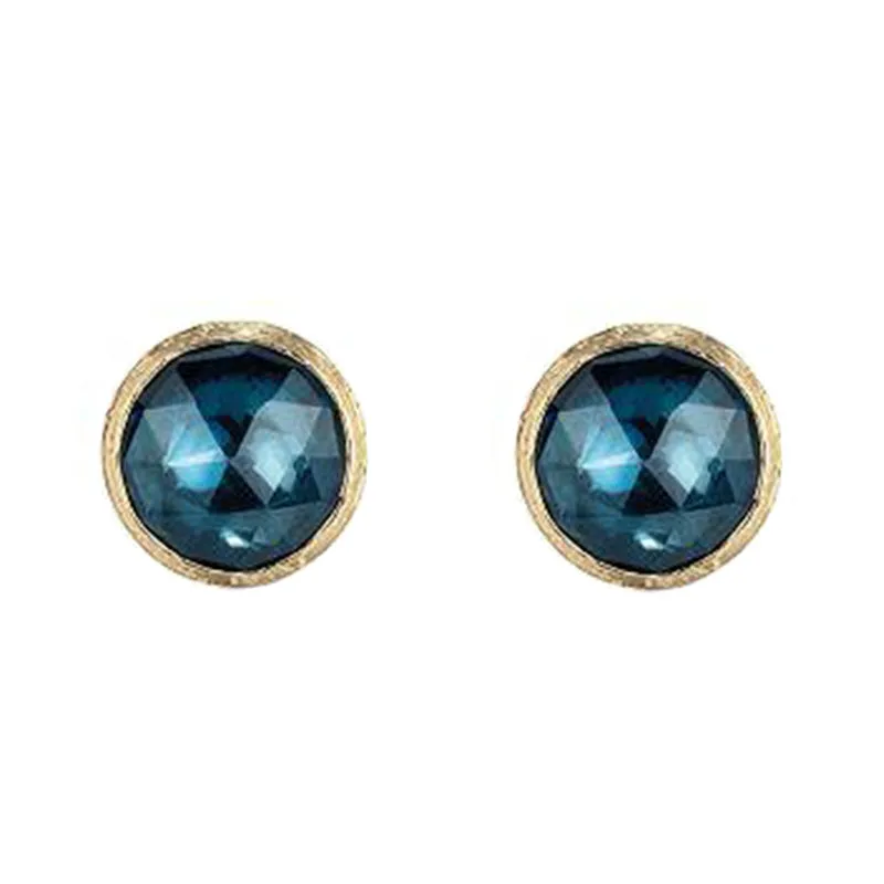 Marco Bicego Jaipur 18ct Yellow Gold London Blue Topaz Stud Earrings