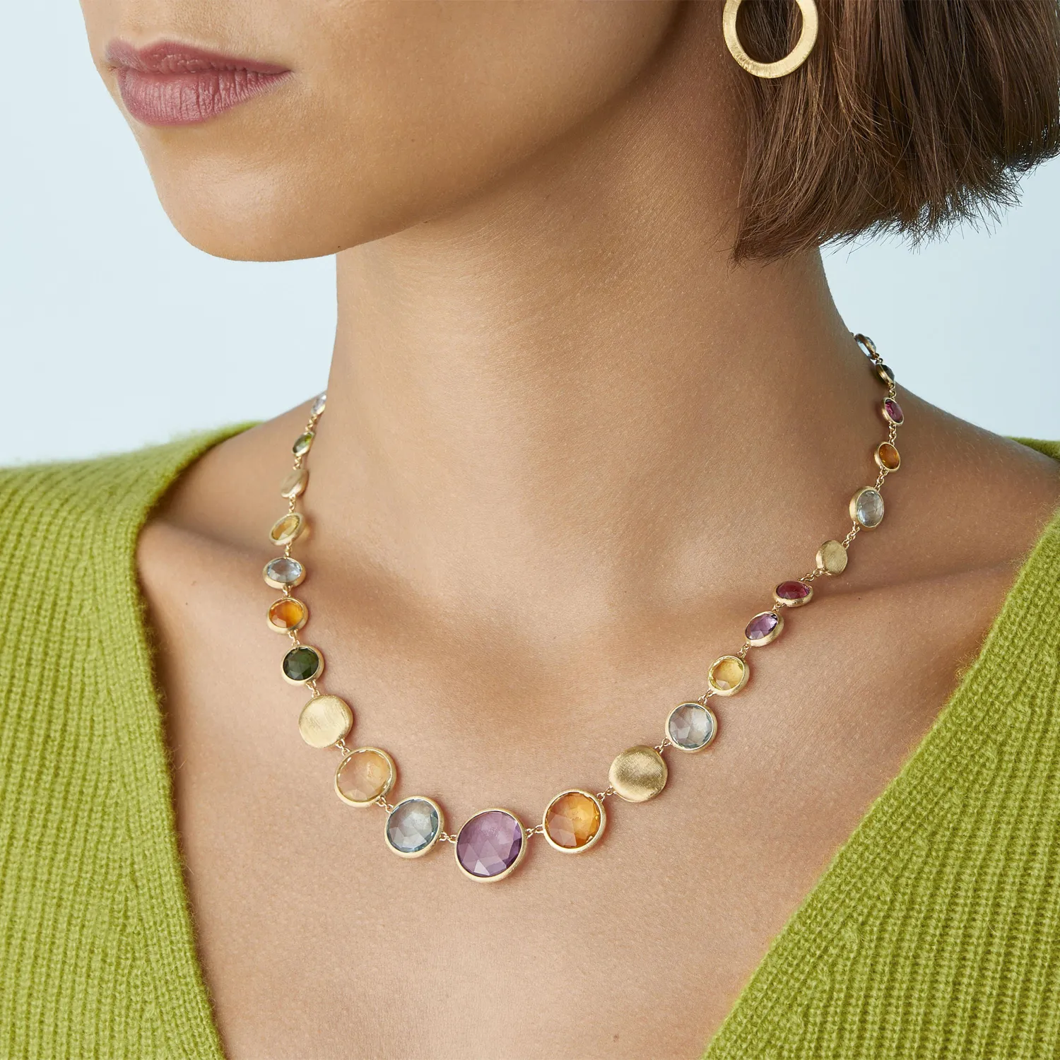 Marco Bicego Jaipur 18ct Yellow Gold Mixed Multi Stone Necklace