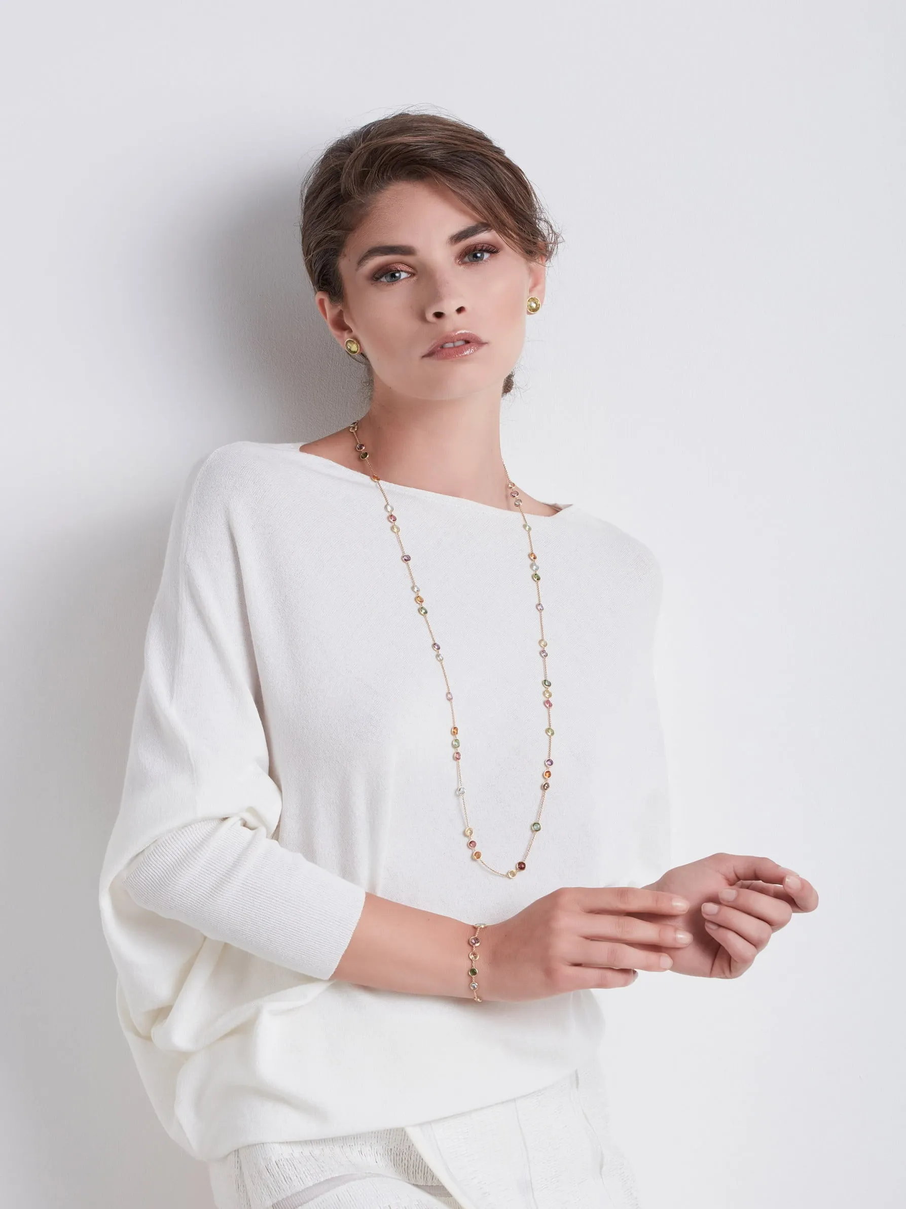 Marco Bicego Jaipur 18ct Yellow Gold Mixed Stone Long Necklace D