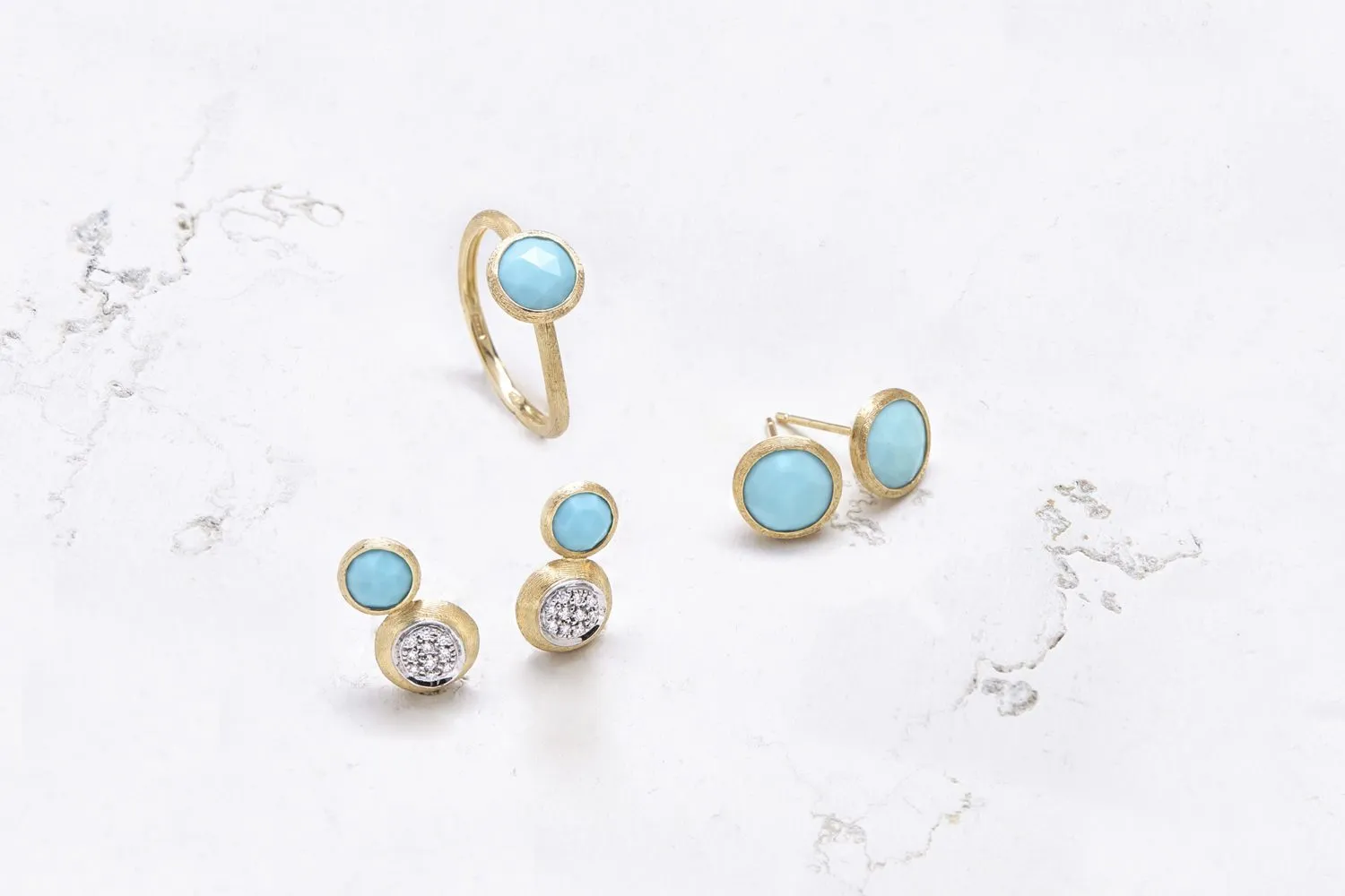 Marco Bicego Jaipur 18ct Yellow Gold Turquoise Stud Earrings
