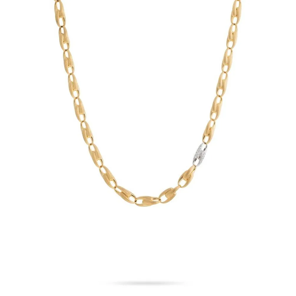 Marco Bicego Lucia 18ct Yellow Gold 0.78ct Diamond Medium Link Necklace
