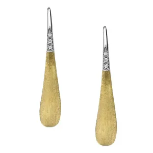 Marco Bicego Lucia 18ct Yellow Gold Diamond Small Modern Teardrop Earrings