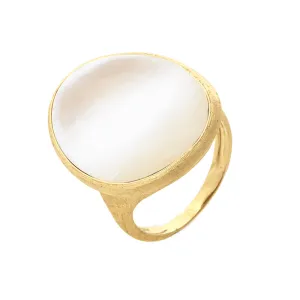 Marco Bicego Lunaria 18ct Yellow Gold White Mother of Pearl Ring