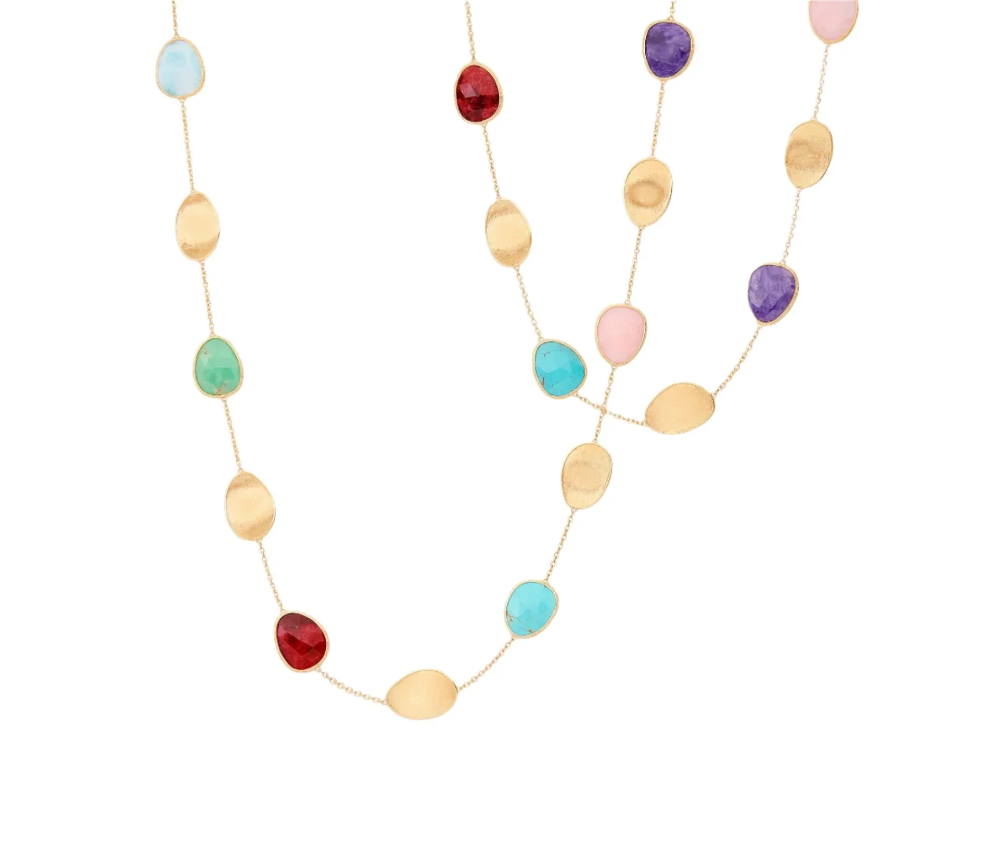 Marco Bicego Lunaria Colour 18ct Yellow Gold Mixed Gemstone Necklace