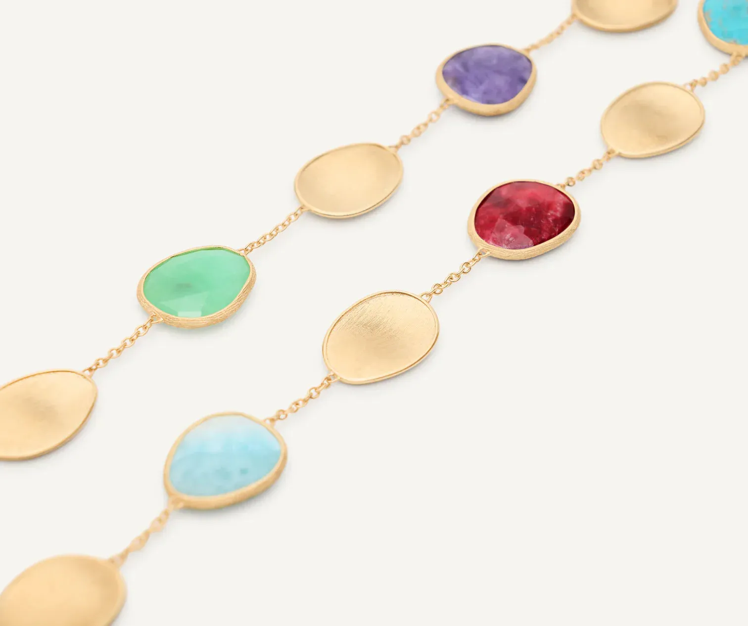 Marco Bicego Lunaria Colour 18ct Yellow Gold Mixed Gemstone Necklace