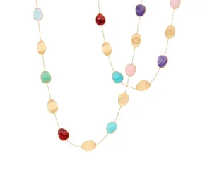 Marco Bicego Lunaria Colour 18ct Yellow Gold Mixed Gemstone Necklace