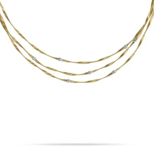 Marco Bicego Marrakech 18ct Yellow Gold 0.35ct Three-Strand Necklace