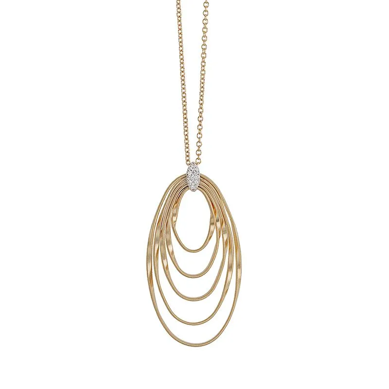Marco Bicego Marrakech Onde 18ct Yellow Gold Diamond Pendant Long Necklace