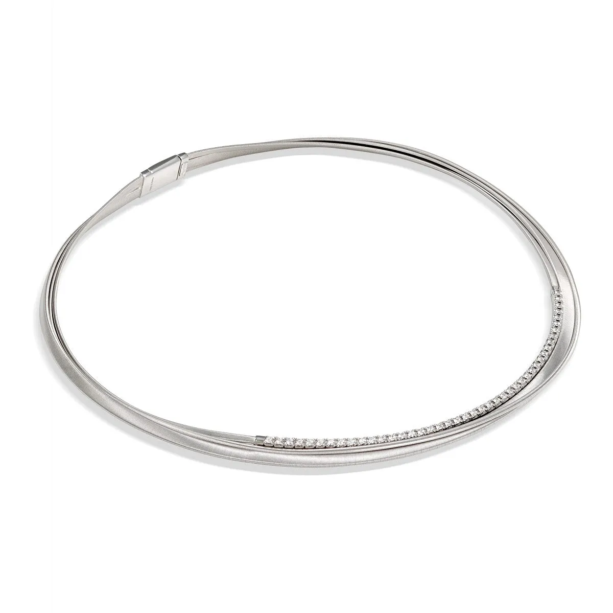 Marco Bicego Masai 18ct White Gold Diamond Collarette Necklace