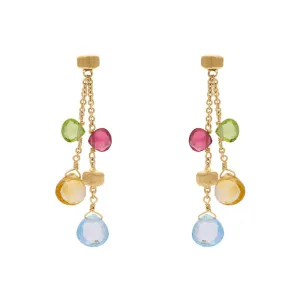 Marco Bicego Paradise 18ct Yellow Gold Mixed Stone Two Strand Drop Earrings