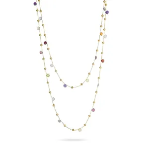 Marco Bicego Paradise 18ct Yellow Gold Multicolour Gemstone Long Necklace