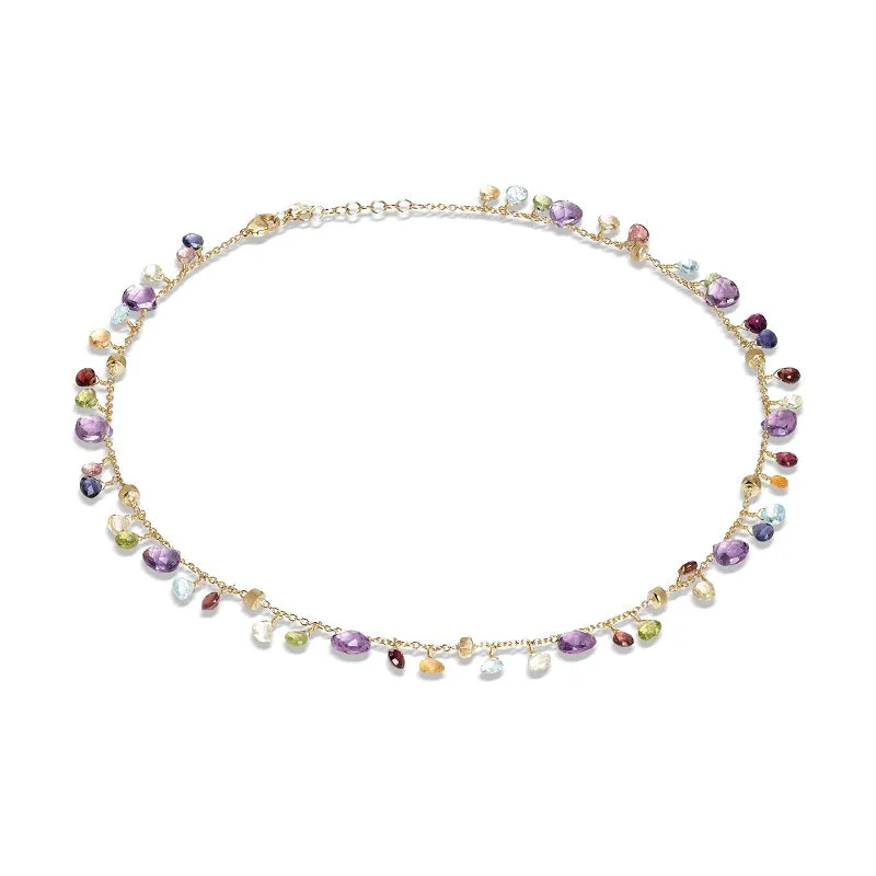 Marco Bicego Paradise 18ct Yellow Gold Multicolour Gemstone Single Strand Necklace