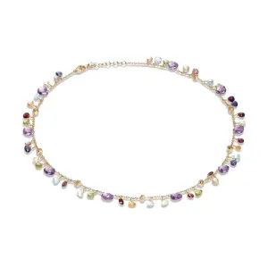 Marco Bicego Paradise 18ct Yellow Gold Multicolour Gemstone Single Strand Necklace