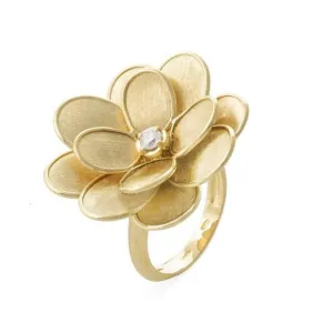 Marco Bicego Petali 18ct Yellow Gold Diamond Large Flower Ring
