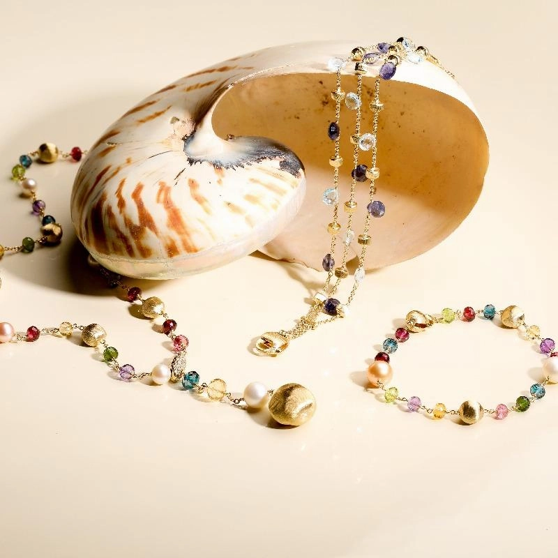 Marco Bicego Africa 18ct Yellow Gold Mixed Stone Bracelet D