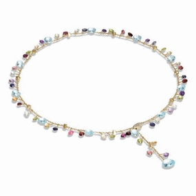 Marco Bicego Paradise 18ct Yellow Gold Mixed Stone Single Strand Necklace