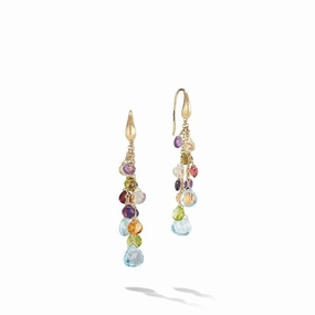 Marco Bicego Paradise 18ct Yellow Gold Multicolour Gemstone Long Earrings