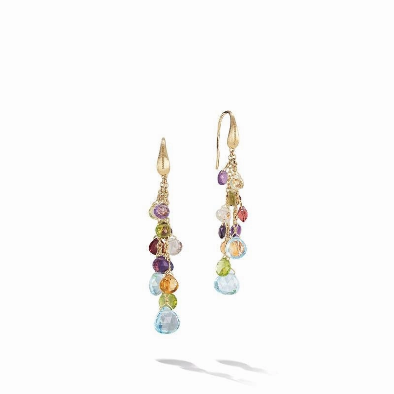 Marco Bicego Paradise 18ct Yellow Gold Multicolour Gemstone Long Earrings