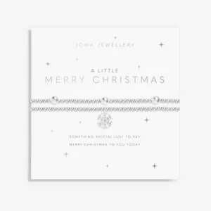 Merry Christmas Snowflake Silver Bracelet 6449