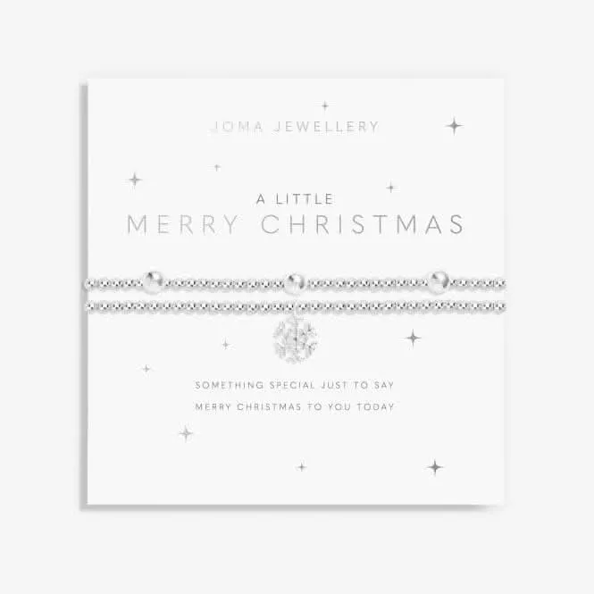 Merry Christmas Snowflake Silver Bracelet 6449