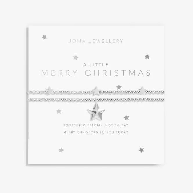 Merry Christmas Star Silver Bracelet 6451