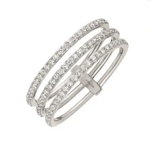 Messika Gatsby 18ct White Gold 0.41ct Diamond Three Row Ring D