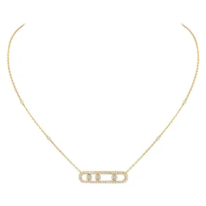 Messika Move 18ct Yellow Gold 0.65ct Diamond Pave Necklace