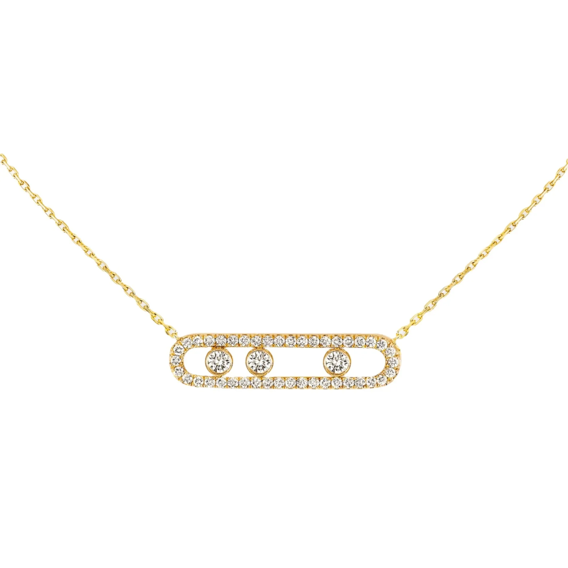 Messika Move 18ct Yellow Gold 0.65ct Diamond Pave Necklace