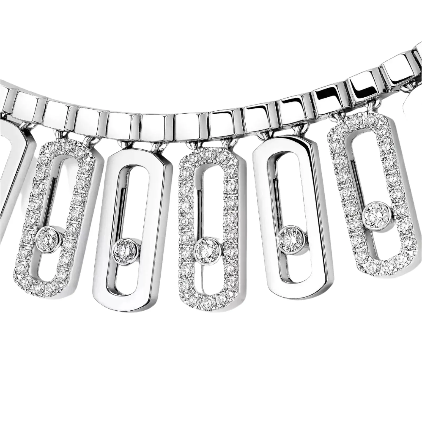 Messika Move Iconica 18ct White Gold 8ct Diamond Necklace