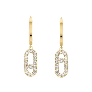 Messika Move Uno 18ct Yellow Gold 0.19ct Diamond Hoop Earrings