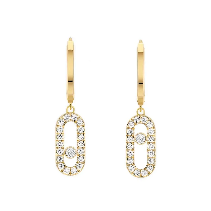 Messika Move Uno 18ct Yellow Gold 0.19ct Diamond Hoop Earrings