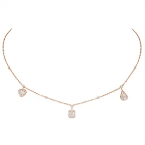 Messika My Twin 18ct Rose Gold 0.76ct Diamond Trio Necklace