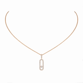 Messika Move Uno Pave 18ct Rose Gold Diamond Necklace