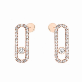 Messika Move Uno Pave-Set 18ct Rose Gold Diamond Earrings