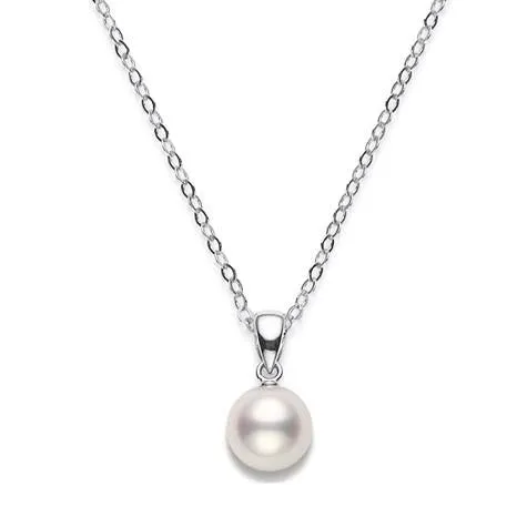 Mikimoto 18ct White Gold 6mm White AA Akoya Pearl Necklace