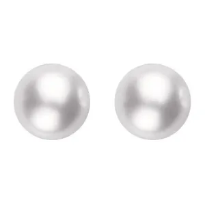 Mikimoto 18ct White Gold 8mm White Grade AAA Pearl Stud Earrings