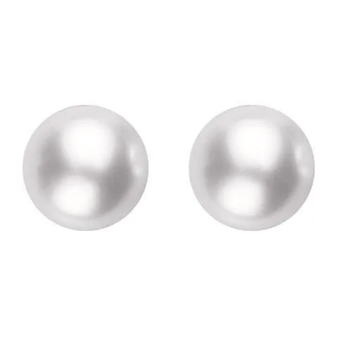 Mikimoto 18ct White Gold 8mm White Grade AAA Pearl Stud Earrings