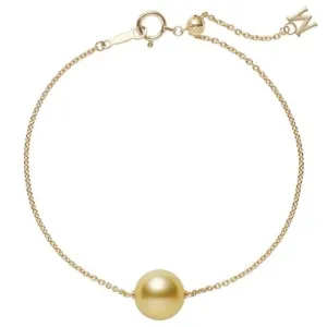 Mikimoto 18ct Yellow Gold 10mm Gold South Sea Pearl Adjustable Chain Bracelet