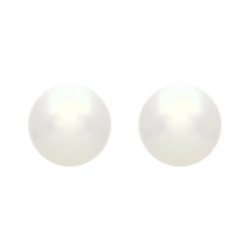 Mikimoto 18ct Yellow Gold 7.5mm White Grade A  Pearl Stud Earrings