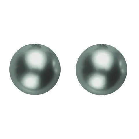 Mikimoto 18ct Yellow Gold 8mm A  Black South Sea Pearl Stud Earrings