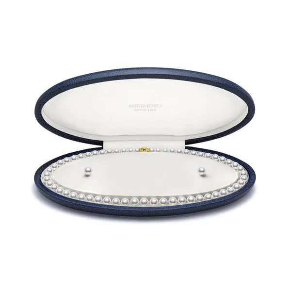 Mikimoto 18ct Yellow Gold Pearl Akoya Pearl Necklace & Stud Earrings Gift Set