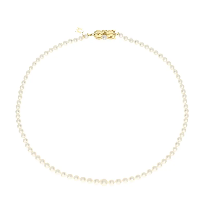 Mikimoto 18ct Yellow Gold Pearl Akoya Pearl Necklace & Stud Earrings Gift Set