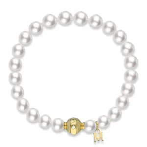 Mikimoto 18ct Yellow Gold White Akoya Pearl Bracelet